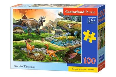 Пазли Castorland "Світ динозаврів" 100 елементів 32 х 23 см B-111084 фото 1