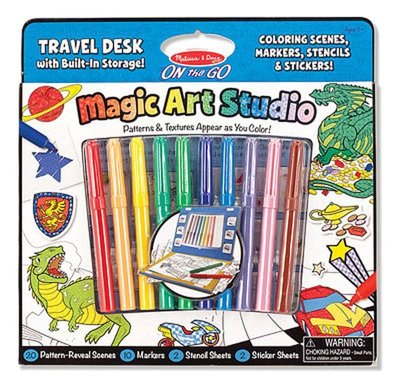 Волшебный набор раскрасок для мальчиков Melissa & Doug с набором фломастеров, трафаретами и аксессуарами MD5240 фото 1