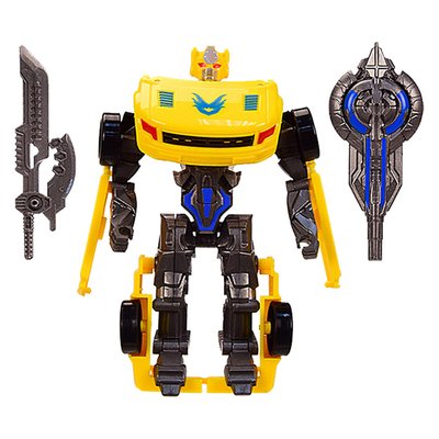 Трансформер - робот с оружием 11 см желтый 39-6 фото 1