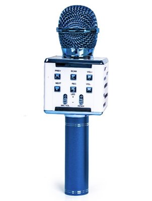 Беспроводной bluetooth караоке микрофон с колонкой DS-868 Синий фото 1