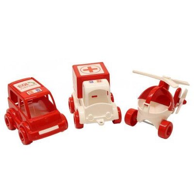 Игровой набор машинок Kid cars Скорая 9 см красный 39549 фото 1