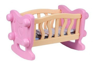 Кроватка-люлька для кукол ТехноК бежево-розовая 4180 фото 1