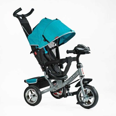 Детский трехколесный велосипед Best Trike интерактивный EVA колеса голубой с серой базой 6588 / 61-299 фото 1