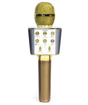 Беспроводной bluetooth караоке микрофон с колонкой WS-1688 Золотой фото 1