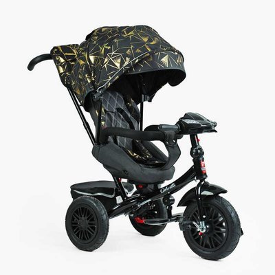 Детский трехколесный велосипед Best Trike Perfetto интерактивный надувные колеса черный золото 8066 / 612-04 фото 1