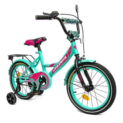 Велосипед дитячий двоколісний 16" Like2bike Sky сталева рама, дзвінок, бірюзовий 211601 фото 1