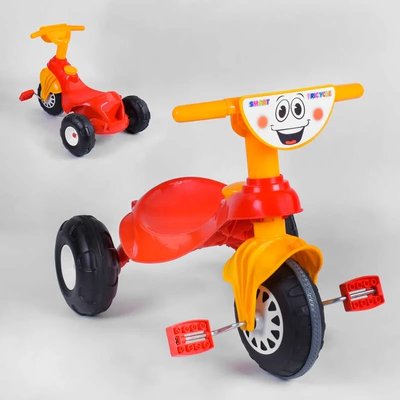 Детский трехколесный велосипед Pilsan Smart Tricycle пластиковые колеса клаксон красно-желтый 07-132 фото 1