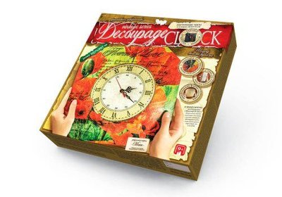 Набір для декупажу Danko Toys Decoupage Clock Квітка кохання з рамкою DKC-01-08 фото 1