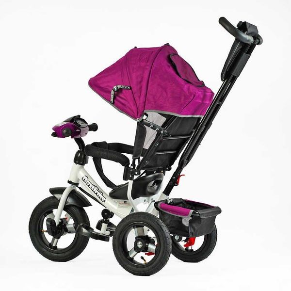 Детский трехколесный велосипед Best Trike интерактивная панель надувные колеса бордовый 3390 / 39-215 фото 3