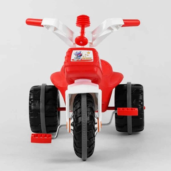 Дитячий триколісний велосипед Pilsan Bidik пластикові колеса клаксон червоно-білий 07-119 фото 2