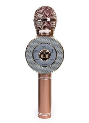 Беспроводной bluetooth караоке микрофон с колонкой WS-668 Розово Золотой фото 1