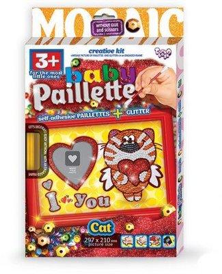 Мозаика из пайеток Danko Toys Baby Paillette: Котик PG-01-04 фото 1