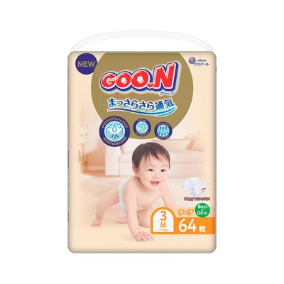 Підгузки GOO.N Premium Soft для дітей 7-12 кг (розмір 3(M), на липучках, унісекс, 64 шт) фото 1