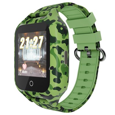 Детские водонепроницаемые GPS часы MYOX MX-72GRW (4G) камуфляж с видеозвонком фото 1