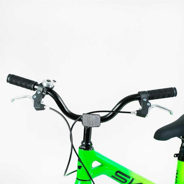 Велосипед детский двухколёсный 16" CORSO Sky магниевая рама доп колеса на 5-7 лет зеленый SK-16844 фото 3
