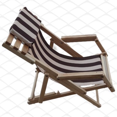 Шезлонг деревянный с подушкой и подлокотниками для дачи / пляжа Sportbaby фото 1