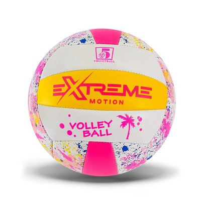 Волейбольний м'яч №5 Extreme Motion PVC діаметр 21 см рожевий VB24513 фото 1
