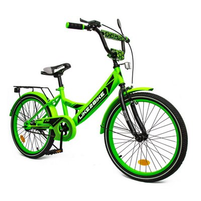 Велосипед підлітковий двоколісний 20" Like2bike Sky сталева рама, дзвінок, салатовий 212005 фото 1
