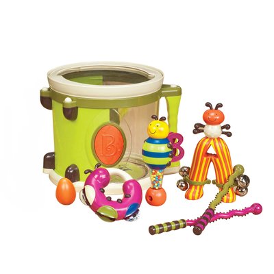 Набір дитячих музичних інструментів Battat ПАРАМ-ПАМ-ПАМ (7 інструментів - барабан, маракас, бубон та ін) фото 1