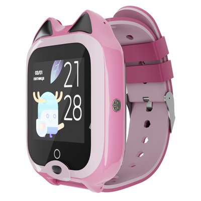 Детские водонепроницаемые GPS часы MYOX MX-58GW (4G) розовые с видеозвонком фото 1