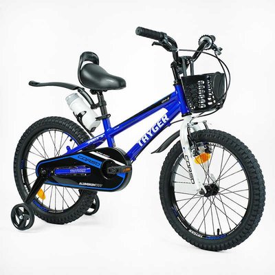 Велосипед дитячий двоколісний 18" CORSO Tayger алюмінієва рама доп колеса синій TG-40571 фото 1