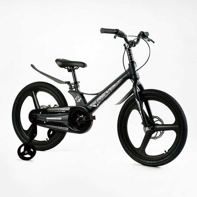 Велосипед подростковый двухколёсный 20" CORSO Revolt магниевая рама доп колеса серый фото 1
