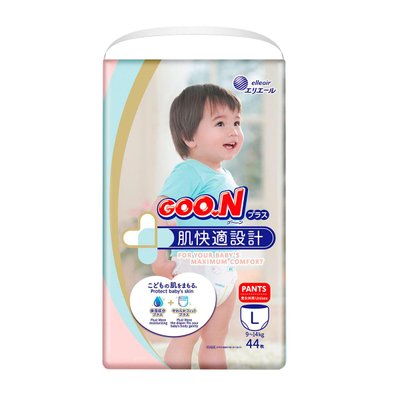 Трусики-подгузники японские GOO.N Plus для детей 9-14 кг (размер L, унисекс, 44 шт) фото 1