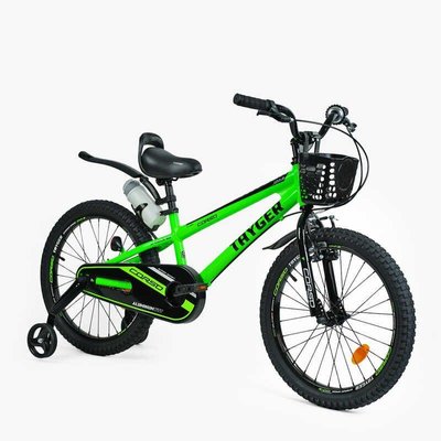 Велосипед подростковый двухколёсный 20" CORSO Tayger алюминиевая рама доп колеса зеленый TG-67311 фото 1