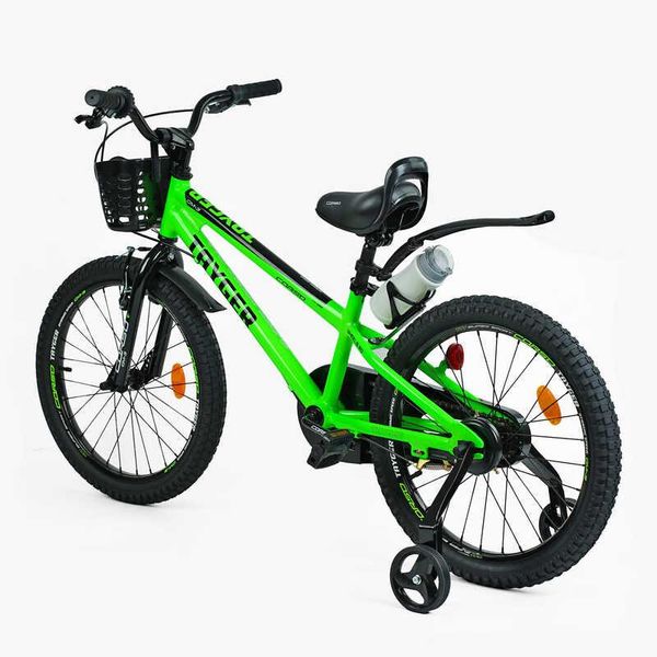 Велосипед подростковый двухколёсный 20" CORSO Tayger алюминиевая рама доп колеса зеленый TG-67311 фото 5