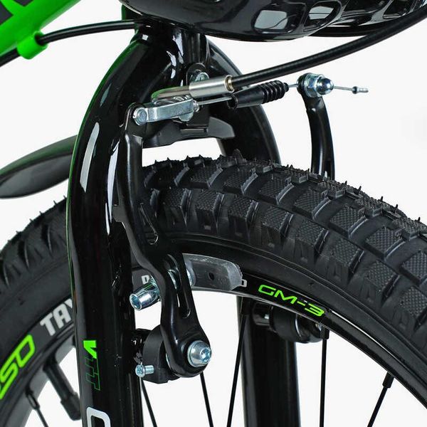 Велосипед подростковый двухколёсный 20" CORSO Tayger алюминиевая рама доп колеса зеленый TG-67311 фото 2