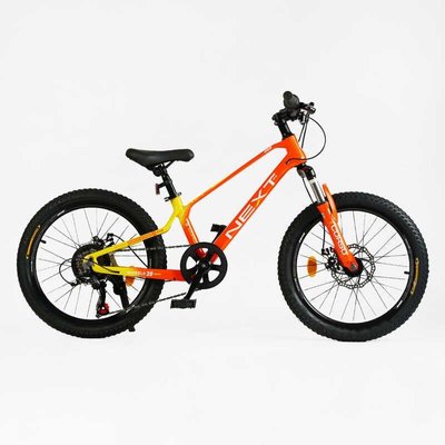 Велосипед двоколісний підлітковий 20" CORSO Next 7 швидкостей магнієва рама помаранчевий NX-20315 фото 1