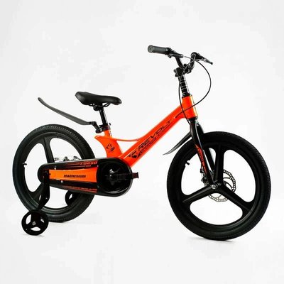 Велосипед подростковый двухколёсный 20" CORSO Revolt магниевая рама доп колеса оранжевый фото 1