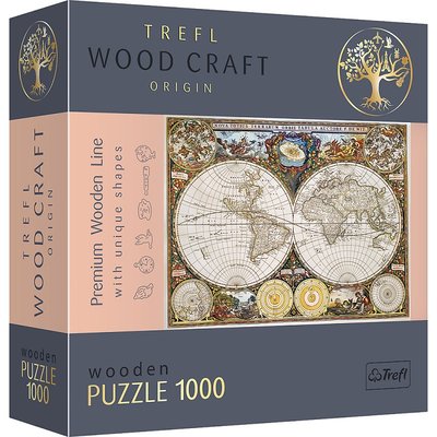 Фігурний дерев'яний пазл Trefl "Антична карта світу" 1000 елементів 52х38 см 20144 фото 1