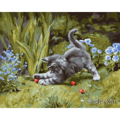 Картина за номерами Ідейка "Гравий кошеня" 40х50см KHO4251 фото 1