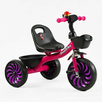 Детский трехколесный велосипед Best Trike стальная рама EVA колеса 10" и 8" розовый с фиолетовым SL-12132 фото 1