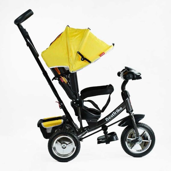 Детский трехколесный велосипед Best Trike интерактивный EVA колеса желтый с черной базой 6588 / 69-584 фото 2