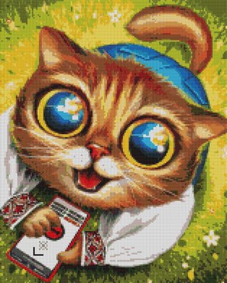 Алмазна мозаїка Brushme "Котик з ППО ©Маріанна Пащук" 40х50см DBS1123 фото 1
