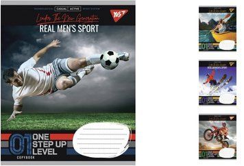 Набір учнівських зошитів Yes Real sport формат А5, 18 арк. в лінійку 25 шт. 765861 фото 1