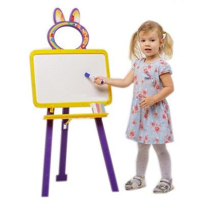 Дитячий мольберт для малювання Doloni 110-130 з аксесуарами жовто-фіолетовий 013777/4 фото 3
