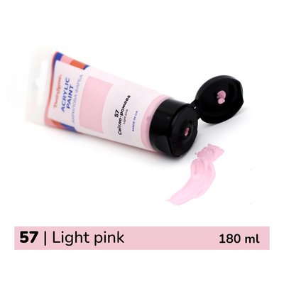 Художня глянсова акрилова фарба BrushMe колір "Світло-рожева" 180 мл TBA180057 фото 1