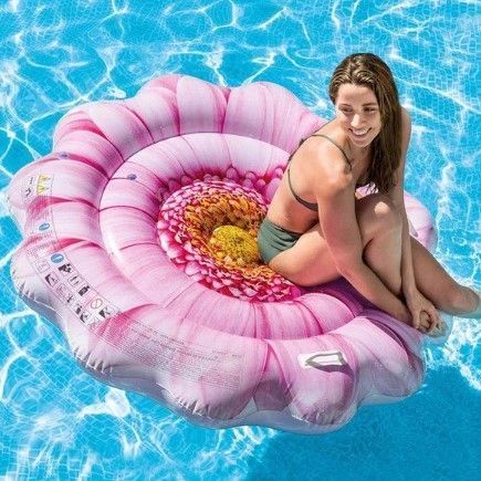 Матрац для плавання Intex Рожевий квітка 142х142см 58787 фото 5