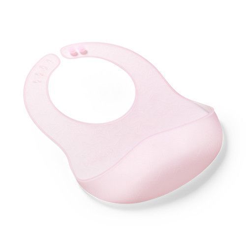 Детский нагрудник силиконовый для кормления 6м+ Babyono ультратонкий с застёжкой 26x21 см розовый фото 6