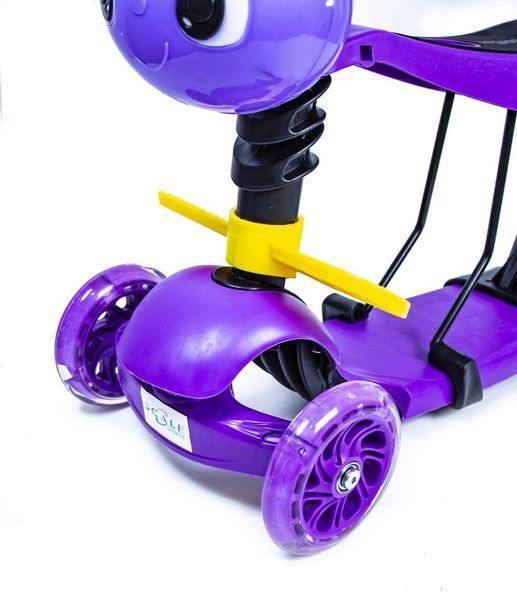 Дитячий самокат - трансформер 5 в 1 з підсвічуванням Scooter Бджілка Violet фото 3
