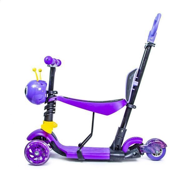Дитячий самокат - трансформер 5 в 1 з підсвічуванням Scooter Бджілка Violet фото 2