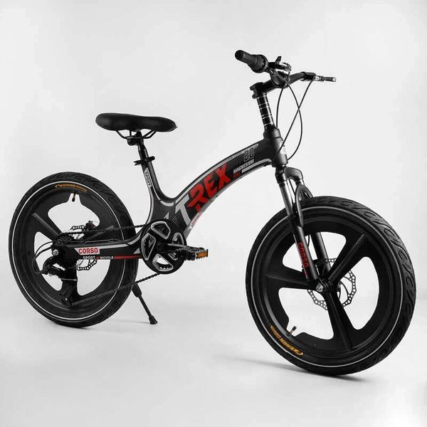Велосипед підлітковий двоколісний 20" CORSO T-REX чорно-червоний TR-97001 фото 2
