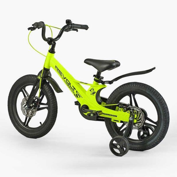 Велосипед дитячий двоколісний 16" CORSO Revolt магнієва рама доп колеса на 5-7 років салатовий MG-16095 фото 3