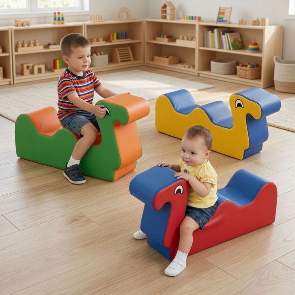 Детский мягкий игровой модуль - прыгалка Tia Гусеница 80х25х40 см фото 2