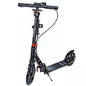 Самокат двоколісний складаний Scale Sports SS-12 дискове гальмо LED ліхтарик чорний фото 1