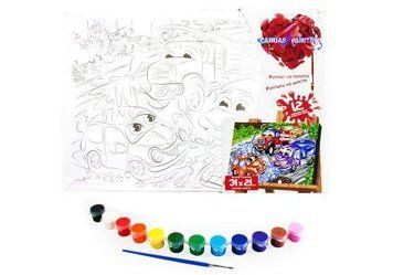 Розпис на полотні Danko Toys Canvas Painting Веселі машинки 31х21 см фото 1