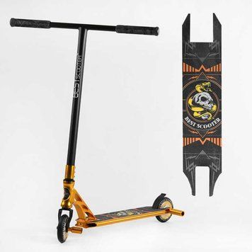 Трюковий самокат Best Scooter Snake`n`Skull HIC-система, пеги, анод, колеса 110 мм оранжевий 23015 фото 1